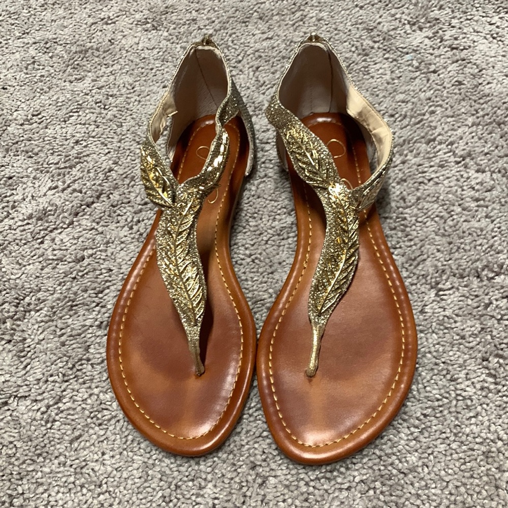 Gold Leaf Jessica Simpson Sandals